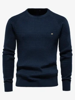 Cardigan Homme Pull Homme Maille Col Rond Automne Gris Bleu