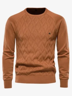 Cardigan Homme Pull Maille Col Rond Automne Printemps Kaki