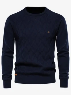 Cardigan Homme Pull Maille Col Rond Automne Printemps Kaki