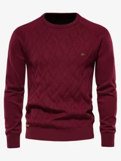 Cardigan Homme Pull Maille Col Rond Automne Printemps Kaki