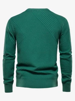 Cardigan Homme Pull Maille Col Rond Automne Hiver Vert Abricot