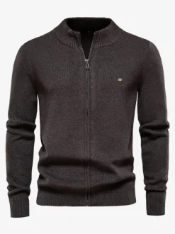 Cardigan Pour Hommes Pulls Confortables Manches Longues Marine Foncé Veste