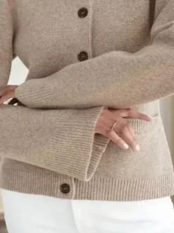 Cardigan tricoté à col ras du cou pour femme - Hauts décontractés pour le printemps 2026