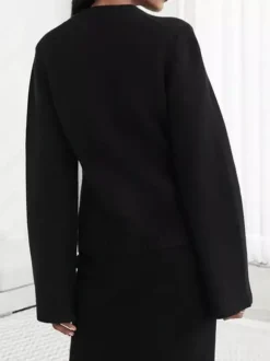 Cardigan tricoté à col ras du cou pour femme - Hauts décontractés pour le printemps 2026
