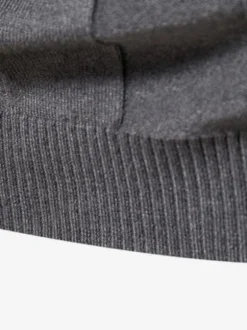 Cardigan Homme Pull Tricot Col Haut Hiver Café Marron Jaune