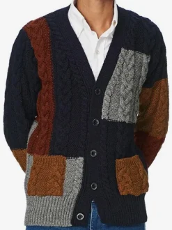 Cardigan Pour Homme Pulls Chic Manches Longues Poches Bleu Marine Foncé