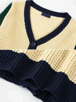 Cardigan Pour Hommes Pulls Manches Longues Jaune Vert