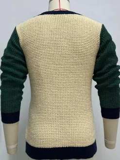 Cardigan Pour Hommes Pulls Manches Longues Jaune Vert