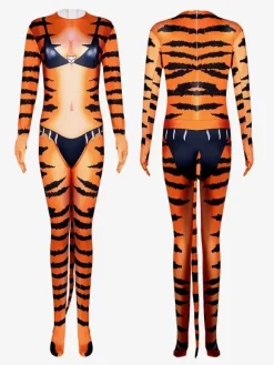 Carnaval Combinaison Tigre Motif Costume Orc Halloween Scène