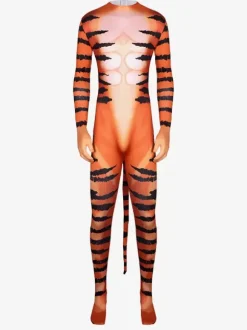 Carnaval Costumes Combinaison Tigre Motif Catsuit Halloween Orc