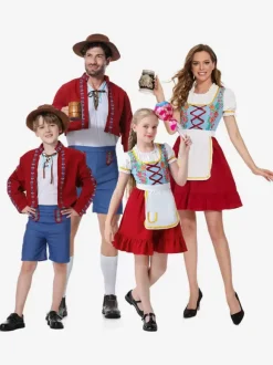 Carnaval Costumes Halloween Rouge Homme Style Européen Set Costumes de Fête