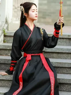 Carnaval Style Chinois HanFu Ensemble 3 Pièces Manches Longues Robe Polyester