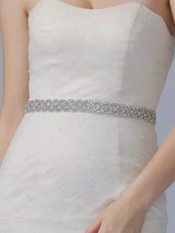 Ceinture de mariée Ceinture en diamant argenté