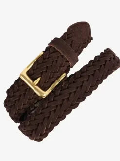 Ceinture en cuir tressé ceintures rétro en détresse pour femmes avec boucle