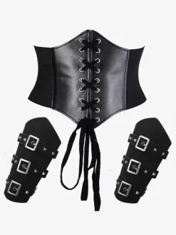 Ceinture noire Steampunk Accessoire de costume Vêtements vintage