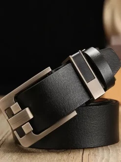 Ceinture homme en similicuir marron café ceinture en cuir PU