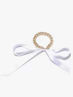 Chaîne de cheville avec n艙ud plaqué or pour bikini maillot de bain plage vacances.