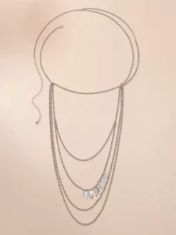 Chaîne de corps avec pendentif en plumes superposées chaîne d'épaule d'été sexy
