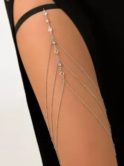Chaîne de cuisse à breloques bikinis superposés de perles de cristal chaînes de jambes de plage
