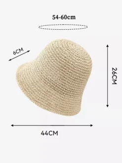 Chapeau bob à petit bord protection solaire chapeau de plage en paille tissée pour femme 2026