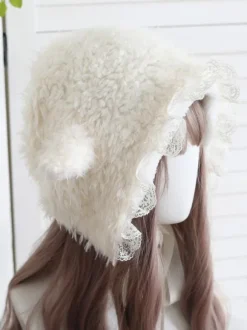 Chapeau de lolita rose volant dentelle accessoire dentelle dentelle polyester lolita chapeau