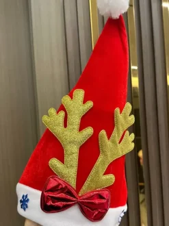 Chapeau de Noël en peluche Chapeau de Père Noël Bonhomme de neige Cadeau de vacances Ornement de Noël