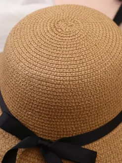 Chapeau de paille à n艙ud papillon pour femme chapeau de plage pliable pour l'été 2026