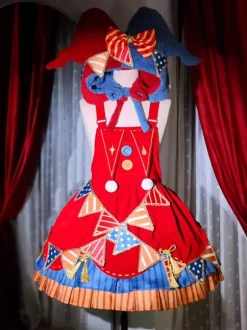 Chapeau Lolita doux avec n艙uds rouges accessoire en polyester à blocs de couleurs accessoires Lolita