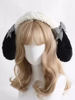 Chapeau Lolita doux écru n艙uds blancs accessoire polyester accessoires Lolita