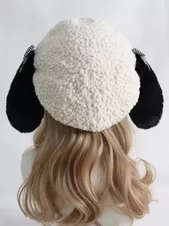 Chapeau Lolita doux écru n艙uds blancs accessoire polyester accessoires Lolita