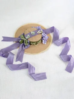 Chapeau Lolita Style Pastoral Vintage N艙uds Volants Accessoire Fleurs Lolita Coiffure