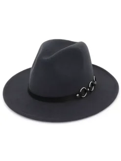 Chapeau de laine pour homme en métal brun cow-boy