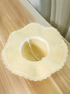 Chapeau de paille à large bord pour femme protection solaire idéal pour la plage collection été 2026