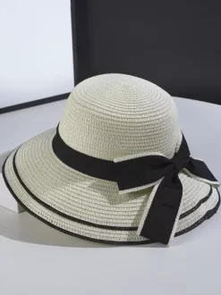 Chapeau de paille à n艙ud pour femme chapeau de soleil d'été en bord de mer 2026