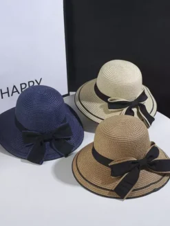 Chapeau de paille à n艙ud pour femme chapeau de soleil d'été en bord de mer 2026