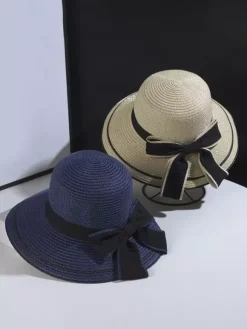 Chapeau de paille à n艙ud pour femme chapeau de soleil d'été en bord de mer 2026