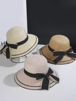 Chapeau de paille à n艙ud pour femme chapeau de soleil d'été en bord de mer 2026