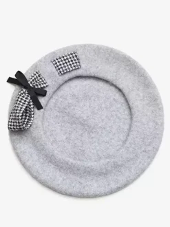 Chapeau Lolita doux avec n艙uds et accessoires en polyester à blocs de couleurs gris clair Accessoires Lolita