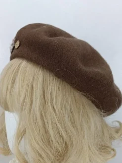 Chapeau Mignonne Lolita Accessoire N艙uds Taupe en Polyester