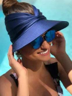 Chapeau pare-soleil à large bord pour femme protection UV UPF 50 élastique creux été 2026