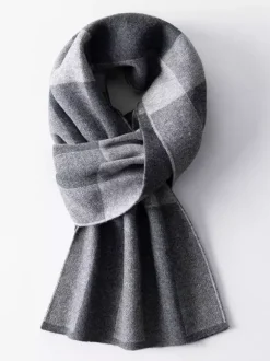 Écharpe 100% laine pour homme écharpe à carreaux cache-cou