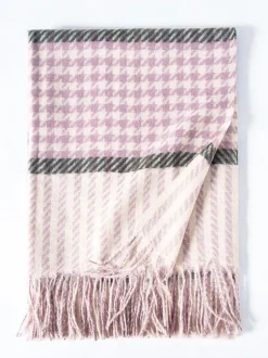 Écharpe Pour Femme Charmante Frange À Carreaux Hiver Chaud Longues Écharpes