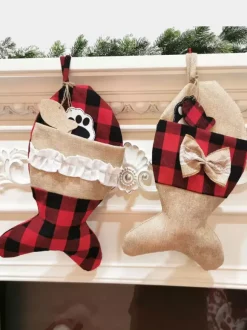 Chaussettes De Noël Animaux De Compagnie Décorations De Noël Sac Noël Cadeau Enfant