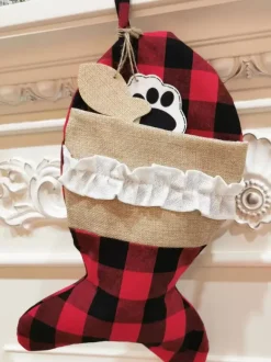 Chaussettes De Noël Animaux De Compagnie Décorations De Noël Sac Noël Cadeau Enfant