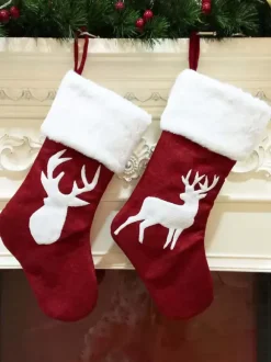 Chaussettes de Noël Décorations de Noël Articles de fête Accessoires en fibre de polyester Noël Cadeau Enfant