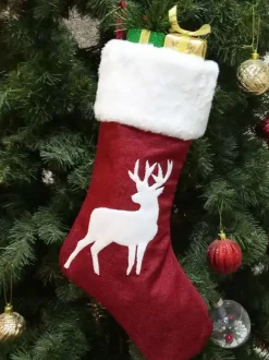 Chaussettes de Noël Décorations de Noël Articles de fête Accessoires en fibre de polyester Noël Cadeau Enfant
