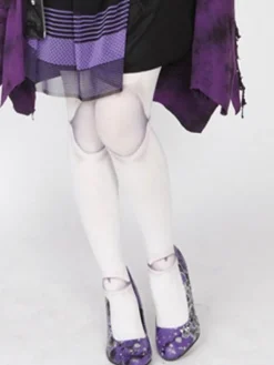 Chaussettes lolita blanches en velours impression imprimé fleuries Déguisements Halloween