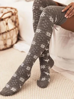 Chaussettes Longues Motif Noël N艙ud