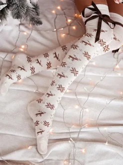 Chaussettes Longues Motif Noël N艙ud