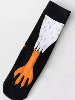 Chaussettes longues unisexes amusantes à motif pattes de poulet chaussettes fantaisie mignonnes à imprimé animal